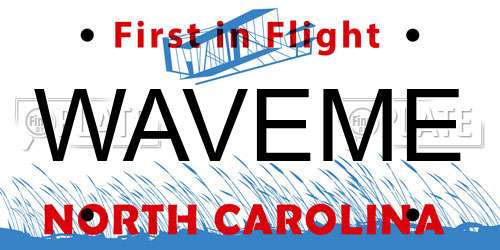 WAVEME North Carolina License Plate
