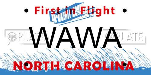 WAWA North Carolina License Plate