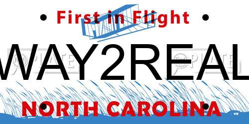 WAY2REAL North Carolina License Plate