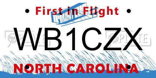 WB1CZX North Carolina License Plate