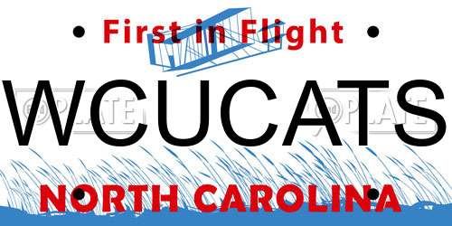 WCUCATS North Carolina License Plate
