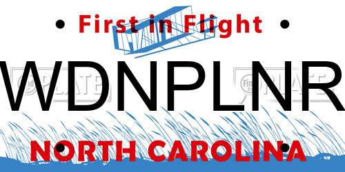 WDNPLNR North Carolina License Plate