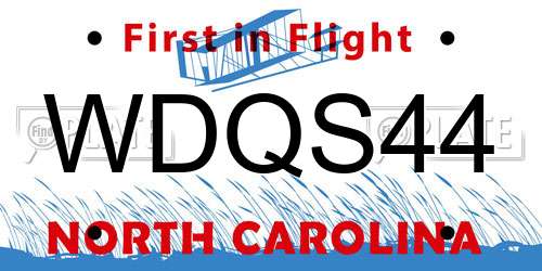 WDQS44 North Carolina License Plate
