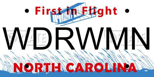 WDRWMN North Carolina License Plate