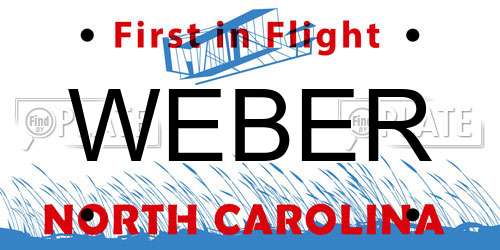 WEBER North Carolina License Plate