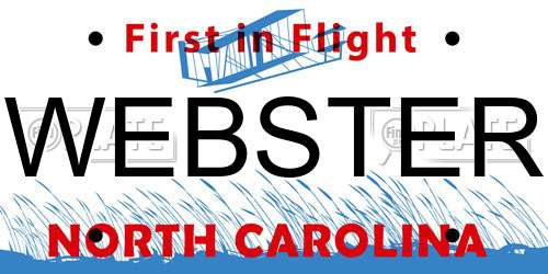 WEBSTER North Carolina License Plate