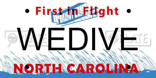 WEDIVE North Carolina License Plate