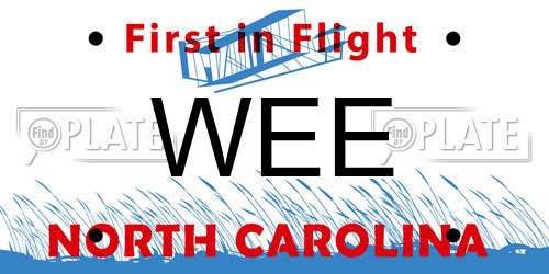 WEE North Carolina License Plate