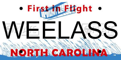 WEELASS North Carolina License Plate