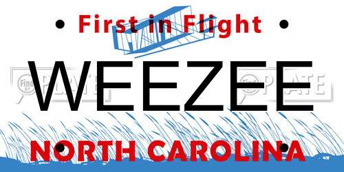 WEEZEE North Carolina License Plate