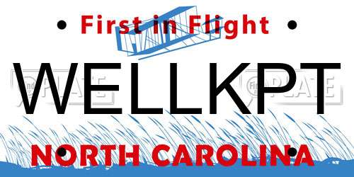 WELLKPT North Carolina License Plate