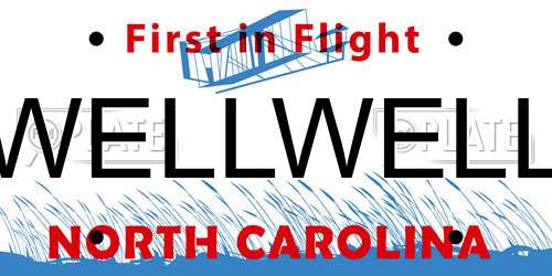 WELLWELL North Carolina License Plate