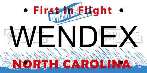 WENDEX North Carolina License Plate