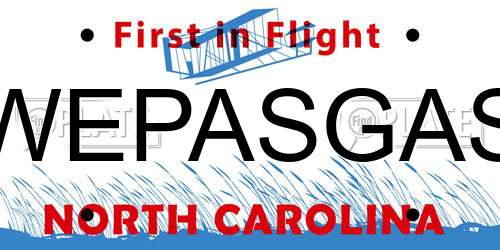 WEPASGAS North Carolina License Plate