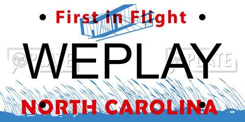WEPLAY North Carolina License Plate
