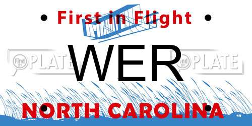 WER North Carolina License Plate