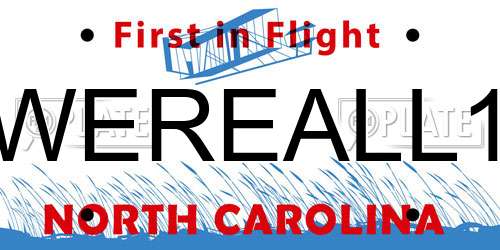 WEREALL1 North Carolina License Plate
