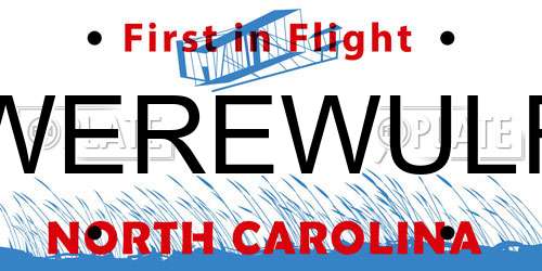 WEREWULF North Carolina License Plate
