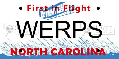 WERPS North Carolina License Plate