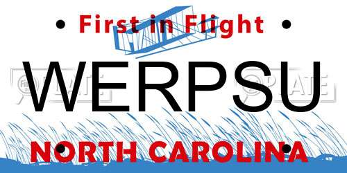 WERPSU North Carolina License Plate