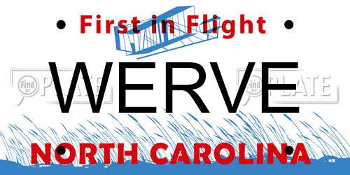 WERVE North Carolina License Plate