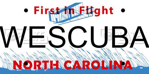WESCUBA North Carolina License Plate