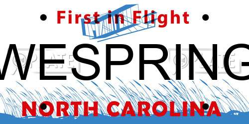 WESPRING North Carolina License Plate