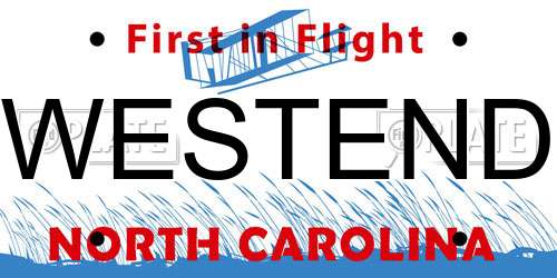 WESTEND North Carolina License Plate