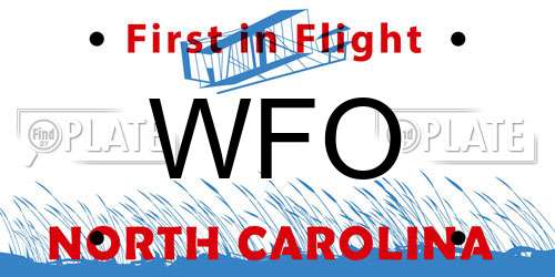 WFO North Carolina License Plate