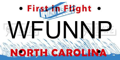 WFUNNP North Carolina License Plate