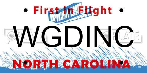 WGDINC North Carolina License Plate
