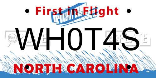 WH0T4S North Carolina License Plate