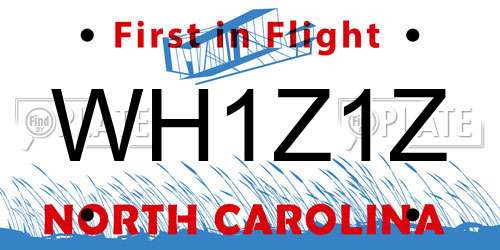 WH1Z1Z North Carolina License Plate