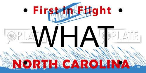 WHAT North Carolina License Plate