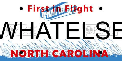 WHATELSE North Carolina License Plate