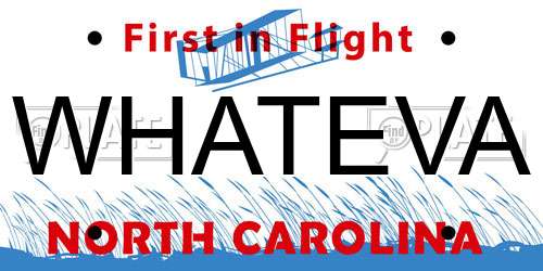 WHATEVA North Carolina License Plate