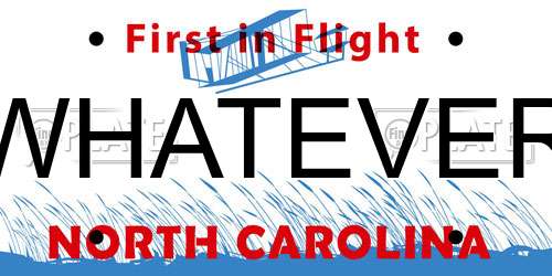 WHATEVER North Carolina License Plate