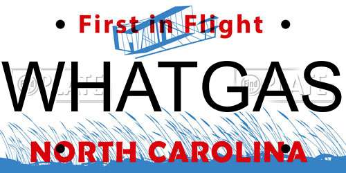 WHATGAS North Carolina License Plate