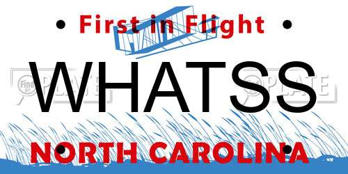 WHATSS North Carolina License Plate