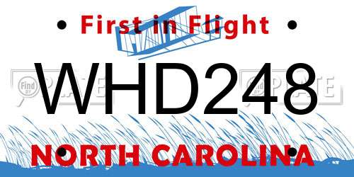 WHD248 North Carolina License Plate