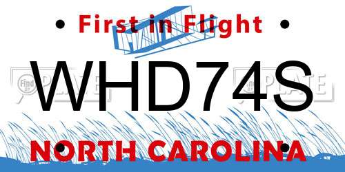 WHD74S North Carolina License Plate