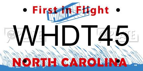WHDT45 North Carolina License Plate