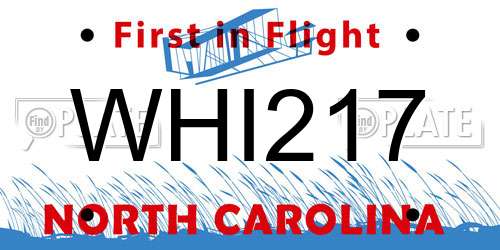 WHI217 North Carolina License Plate