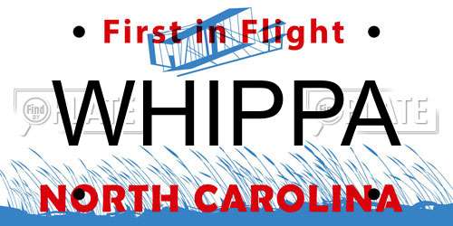 WHIPPA North Carolina License Plate