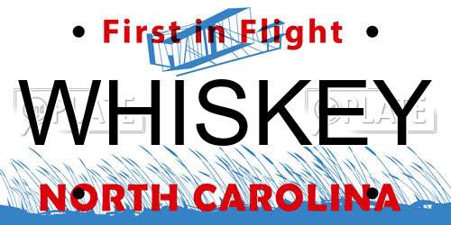 WHISKEY North Carolina License Plate