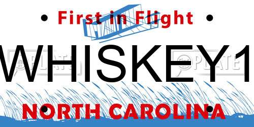 WHISKEY1 North Carolina License Plate