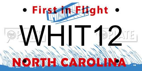 WHIT12 North Carolina License Plate