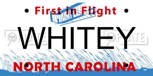 WHITEY North Carolina License Plate