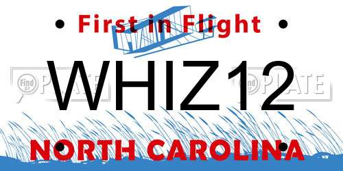 WHIZ12 North Carolina License Plate
