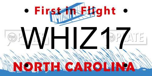 WHIZ17 North Carolina License Plate